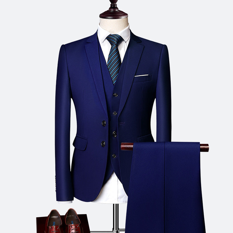 David Men's Costume – Elegant 3-Piece Suit, Breathable & Comfortable for Weddings & Business