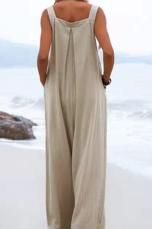 Sophia Salopette Woman – Bohemian Style, Loose Pants and Light Spaghetti Straps