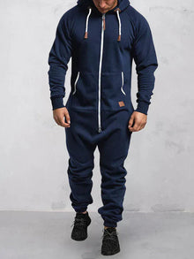 Riston Men's Jumpsuit – Warm Hoodie Jumpsuit in Soft Fleece & Casual Style