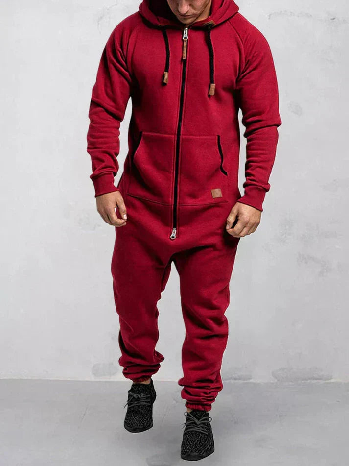 Riston Men's Jumpsuit – Warm Hoodie Jumpsuit in Soft Fleece & Casual Style