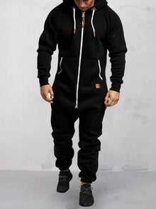 Riston Men's Jumpsuit – Warm Hoodie Jumpsuit in Soft Fleece & Casual Style