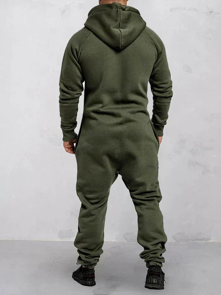Riston Men's Jumpsuit – Warm Hoodie Jumpsuit in Soft Fleece & Casual Style