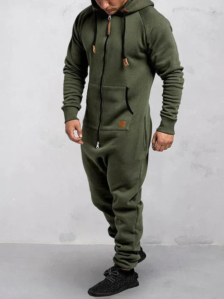 Riston Men's Jumpsuit – Warm Hoodie Jumpsuit in Soft Fleece & Casual Style
