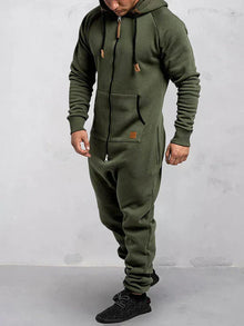 Riston Men's Jumpsuit – Warm Hoodie Jumpsuit in Soft Fleece & Casual Style
