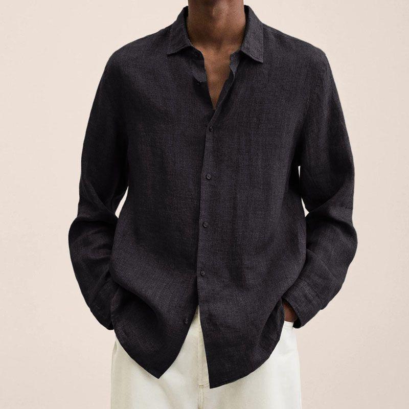 Classic Men's Long-Sleeve Shirt with Buttons
