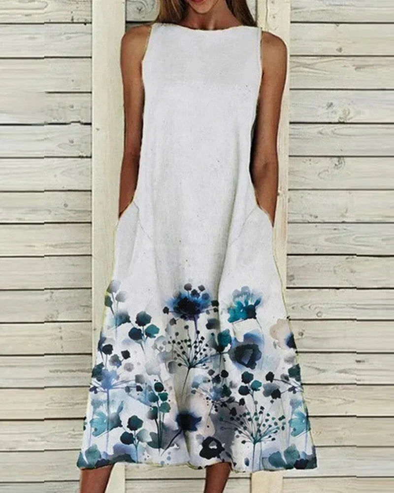 Alexandra Summer Dress Woman – Light & Elegant Floral Midi Dress for Sunny Days