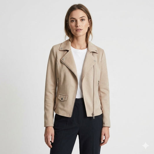 Camille Laurent | Slim Zip Moto Jacket For Women
