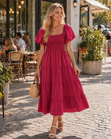 Stacey Long Dress for Women – Wrap Dress with V-Neck, Loose Sleeves & Pockets Summer