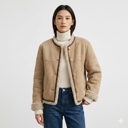 Sophie Dubois | Shearling Luxe Suede Jacket For Women