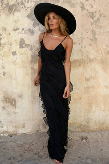 Long Dress Women Ashtine – Light Summer Dress with Ruffles and Tiered Skirt & Beach Look