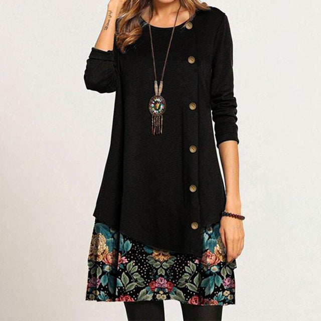 Robe Vintage Femme Nellie – Elegant Double-Layer Dress with Classic Style and Comfortable Fit