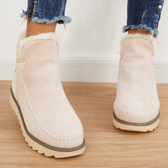 Paisley Women's Ankle Boots – Warm Slip-On Boots with Faux Fur Lining & Durable Sole