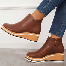 Felise Women's Ankle Boots – Elegant Platform Sole Boots with Zipper, Comfortable and Durable