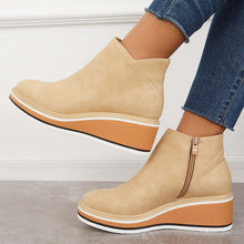Felise Women's Ankle Boots – Elegant Platform Sole Boots with Zipper, Comfortable and Durable