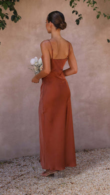 Lucille Evening Dress Woman – Elegant Black Satin Dress with Slit for Chic Occasions