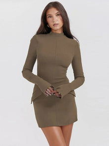 Lisa Short Robe Woman – Fitted Cut, Flared Long Sleeves & Chic Stand-up Collar