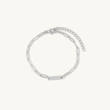 1 Bar Paper link Engraved Bracelet