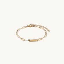 1 Bar Paper link Engraved Bracelet