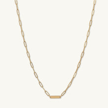 1 Bar Paper link Engraved Necklace