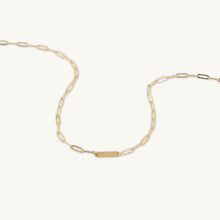 1 Bar Paper link Engraved Necklace