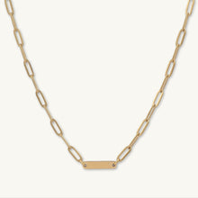 1 Bar Paper link Engraved Necklace