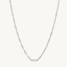 1 Bar Paper link Engraved Necklace