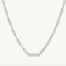1 Bar Paper link Engraved Necklace