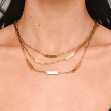 1 Bar Paper link Engraved Necklace