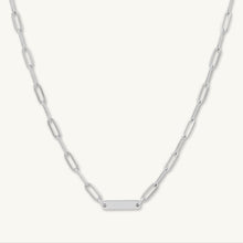 1 Bar Paper link Engraved Necklace