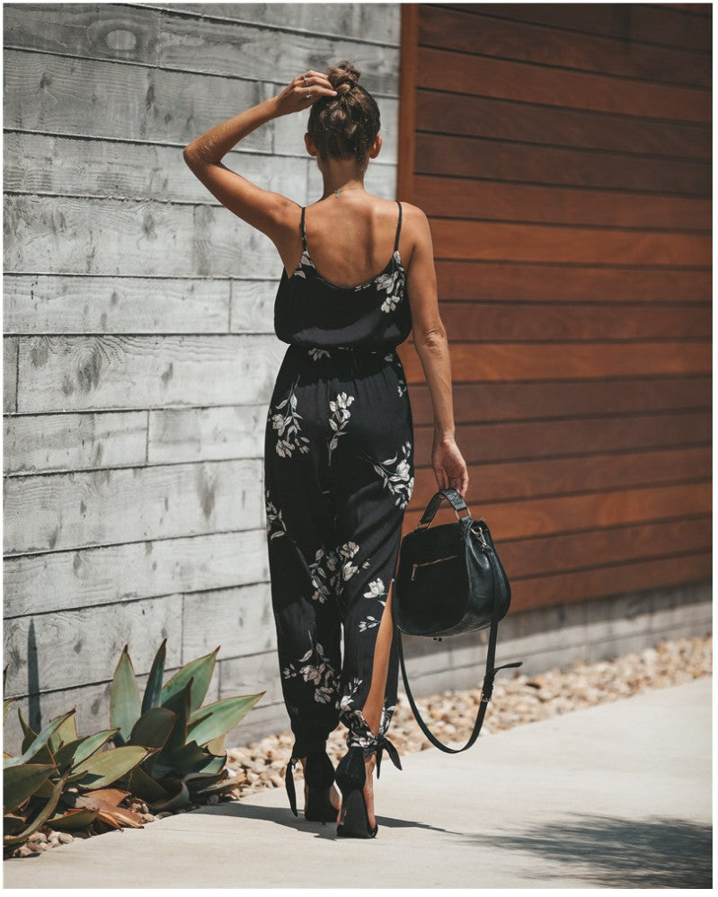 Combishort Woman Flower – Summer Outfit in Cotton with Floral Print, Adjustable Straps & Comfortable Fit