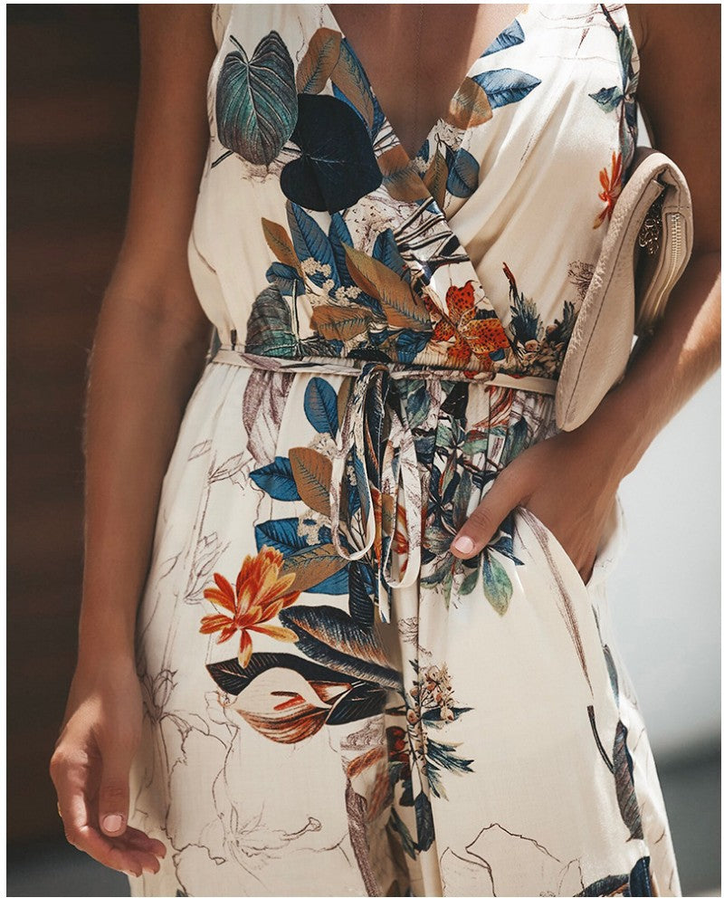 Combishort Woman Flower – Summer Outfit in Cotton with Floral Print, Adjustable Straps & Comfortable Fit