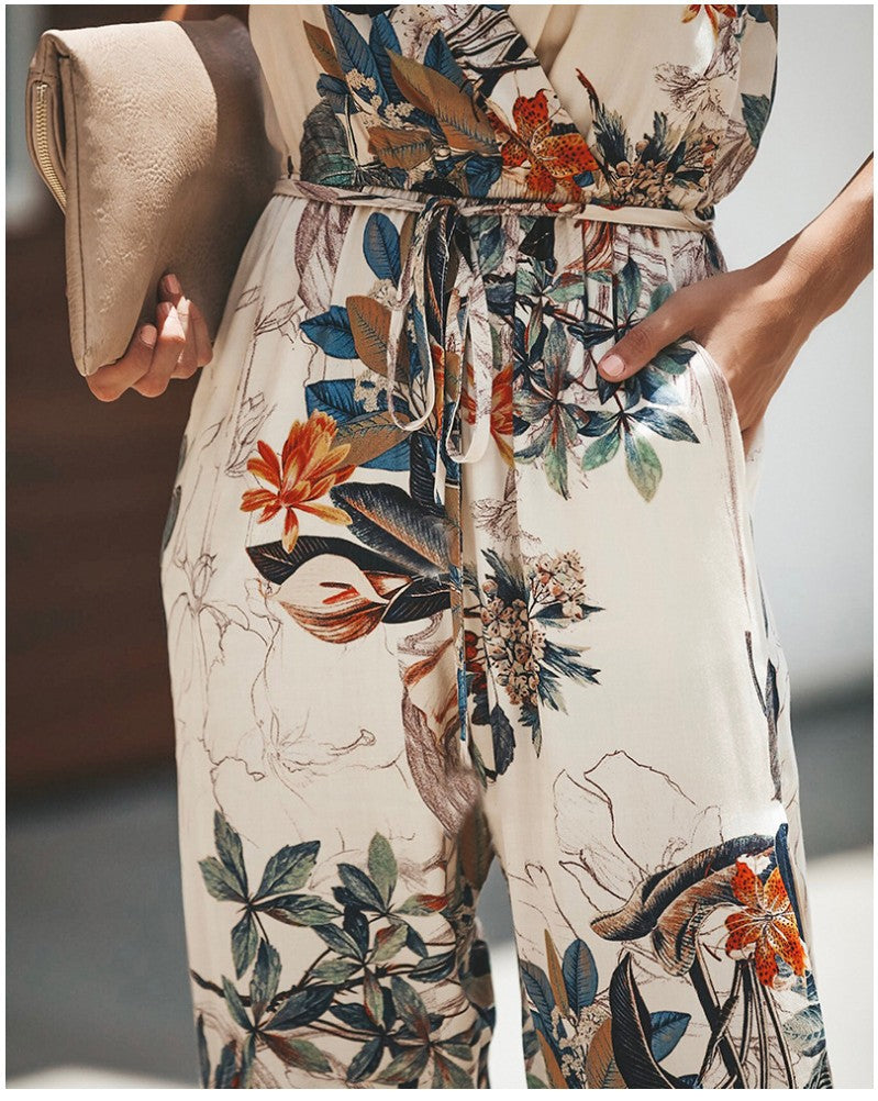 Combishort Woman Flower – Summer Outfit in Cotton with Floral Print, Adjustable Straps & Comfortable Fit