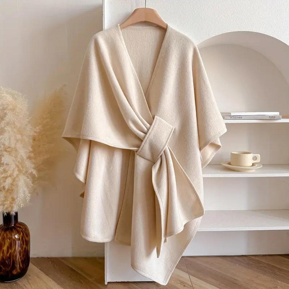 Vivian Cape Coat Woman – Elegant Winter Poncho Windbreaker in Soft & Warm Microfibers