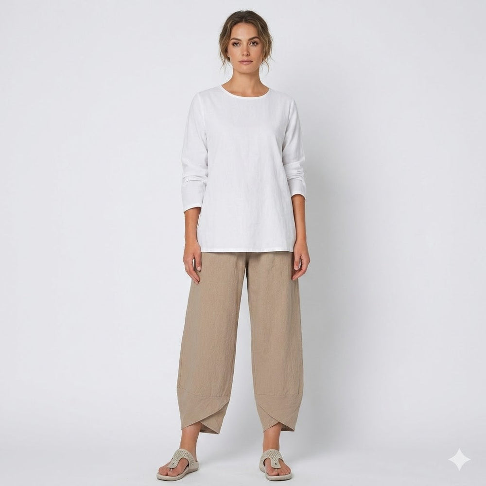 Beatrice Moreau | Relaxed Linen Blend Pants For Women