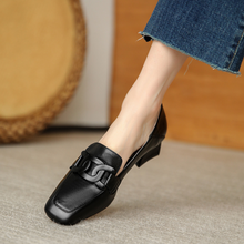 Evrynth Moccasins Women – Leather Mary Jane Shoes with Chunky Heel & Comfort