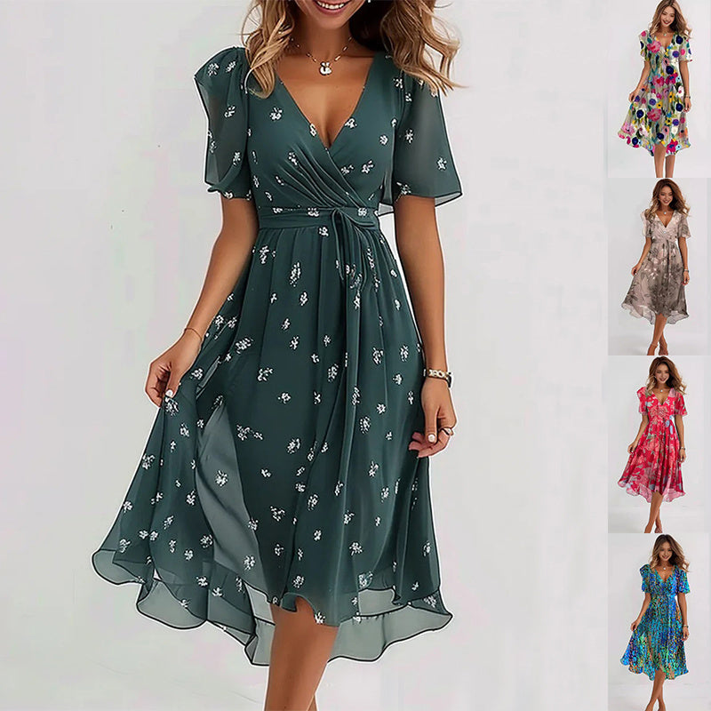 Aimee Midi Dress Women – Flattering Fit with Vibrant Floral Print & Breathable Comfort