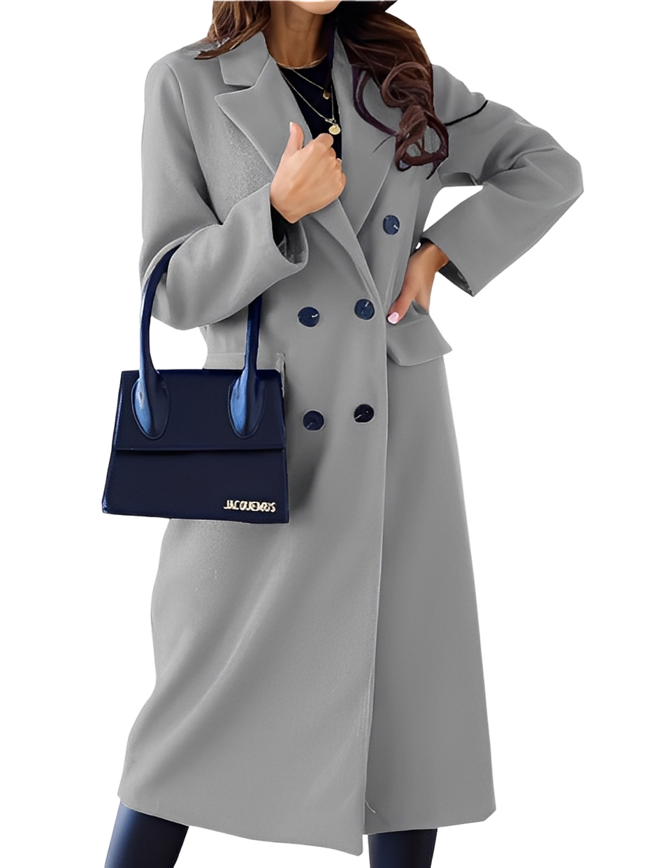 Vivian Double-Breasted Coat for Women – Elegant and Warm Winter Jacket with Soft Lining and Refined Cut