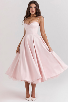 Dawn Robe Midi Femme – Elegant Tulle Dress with Adjustable Straps & Comfortable Fit