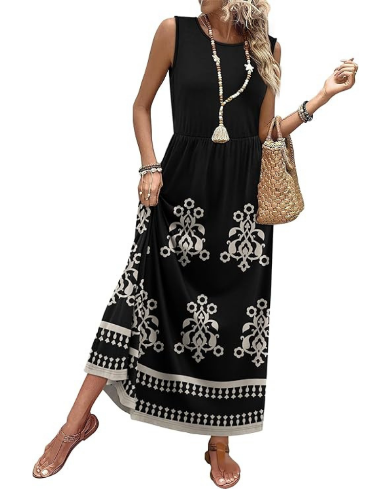 Tansy Long Dress for Women – A-Line Cut, Sleeveless & Pockets Summer 2026