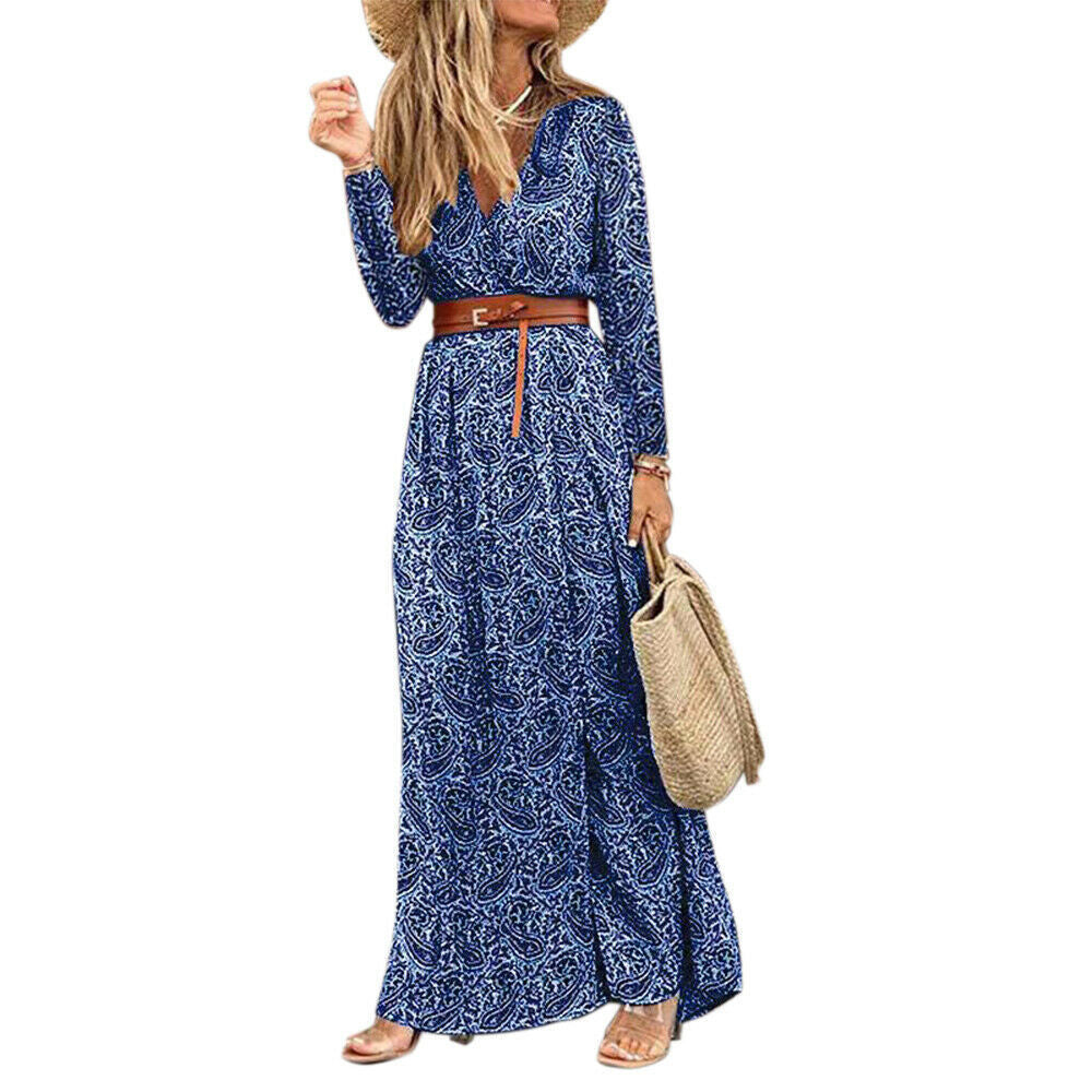 Susan Robe Fleurie Femme – Elegant V-Neck Dress in Polyester with Comfortable Fit and Chic Style