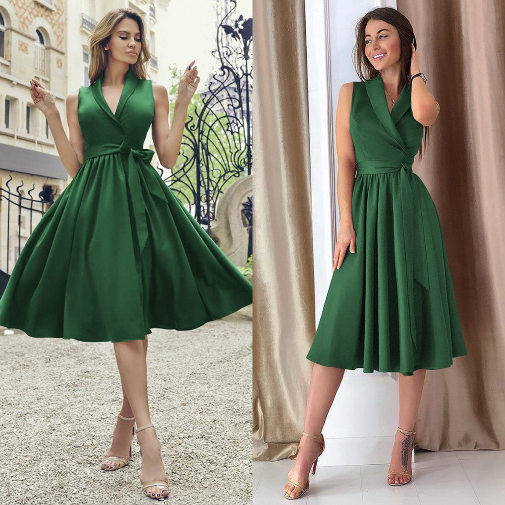 Libby Robe Midi Woman – Sleeveless Summer Dress with Waist Drawstring & Light Comfort