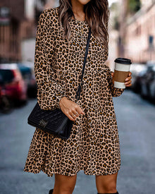 Women's Dress Cha – Loose Summer Dress with Leopard Print and Comfortable Fit
