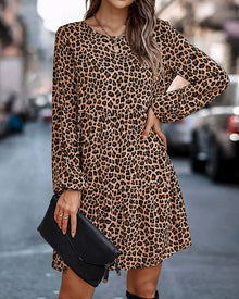 Women's Dress Cha – Loose Summer Dress with Leopard Print and Comfortable Fit