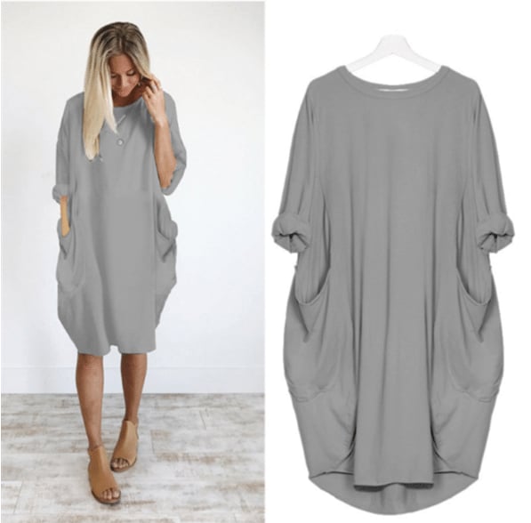 Delaney Summer Dress Woman – Lightweight Fabric, Loose Fit & Chic Round Neck