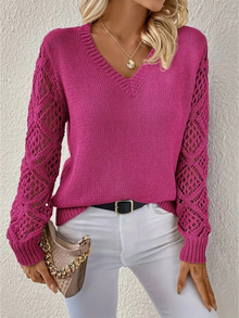 Danny Pull Woman – Light, Crocheted Sleeves and V-Neck for an Elegant Look