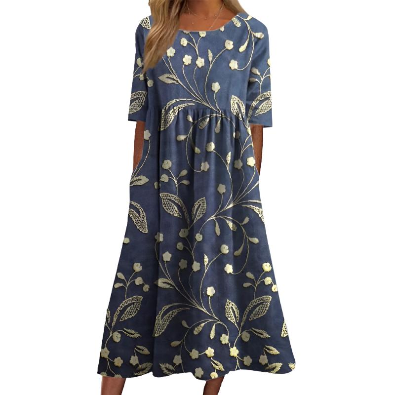 Joelle Midi Dress Women – Floral Print Fluid, Comfortable Fit & Elegant Summer Style