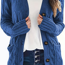 Lissy Gilet Femme – Warm Cable Knit Cardigan with Buttons & Modern Comfortable Fit