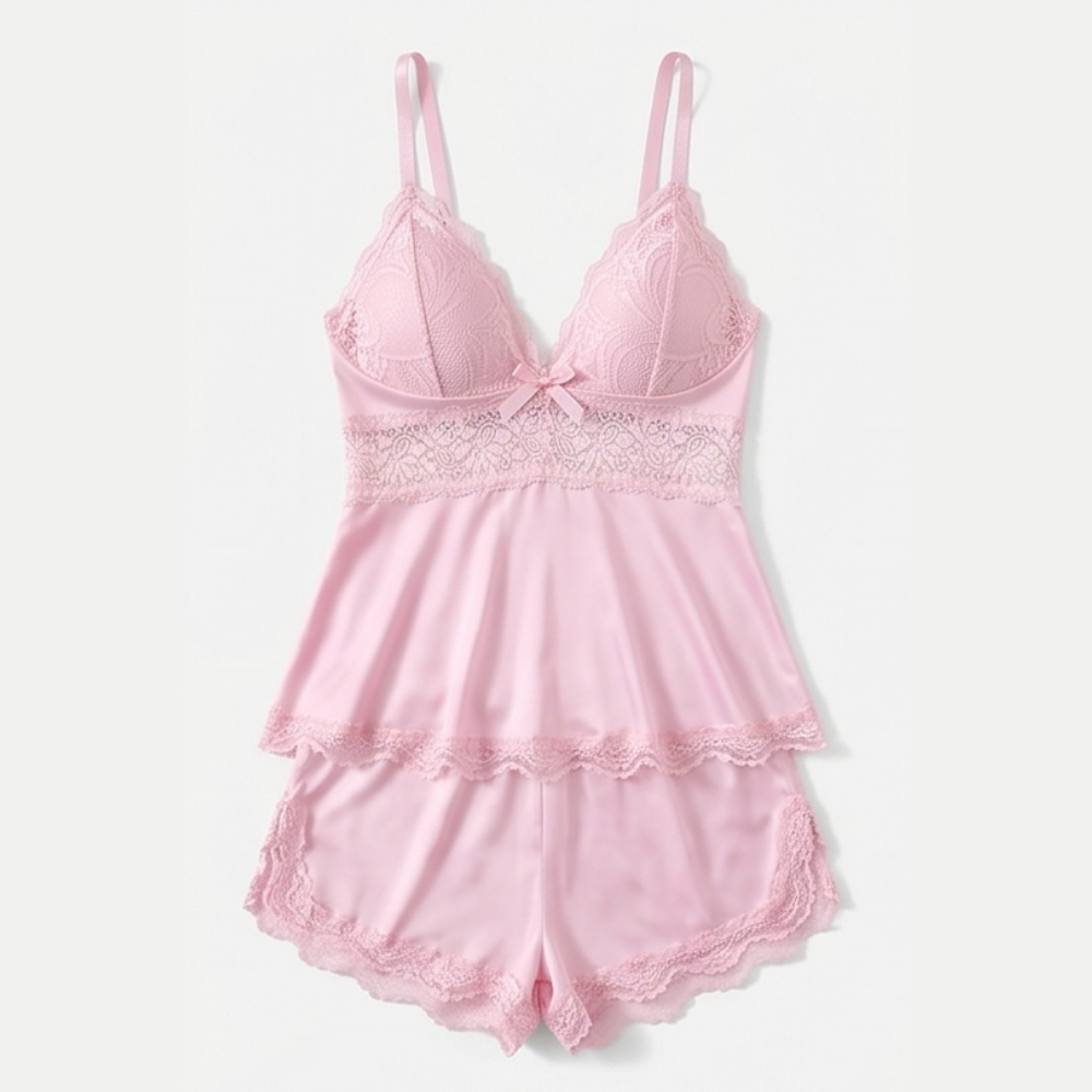 Lunella – Women's Tiered Lace Cami Pyjama Set