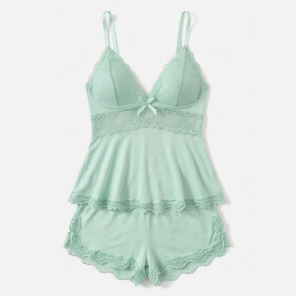 Lunella – Women's Tiered Lace Cami Pyjama Set