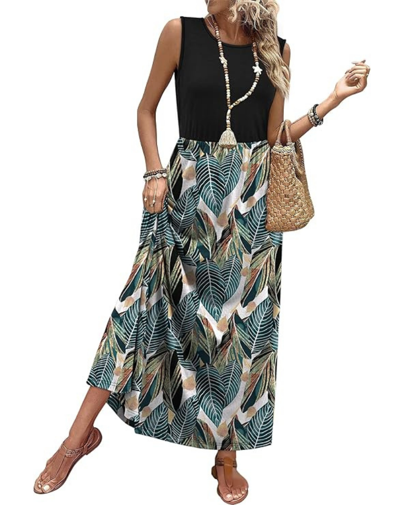 Tansy Long Dress for Women – A-Line Cut, Sleeveless & Pockets Summer 2026